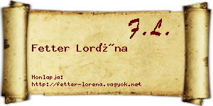 Fetter Loréna névjegykártya
